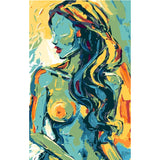 Paint by Numbers nude woman portrait colorful