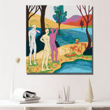 Paint by Numbers nude figures landscape lake DIY art wall decor modern artwork