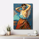 Paint by Numbers nude woman standing colorful DIY art wall decor modern artwork