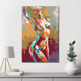 Paint by Numbers nude woman abstract colorful sitting DIY art wall decor modern artwork