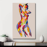 Paint by Numbers nude woman color block standing DIY art wall decor modern artwork
