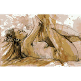 Paint by Numbers nude woman sketch lying