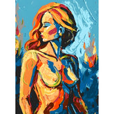 DIY Paint by Numbers Nude Woman Abstract Extremely Colorful Kit