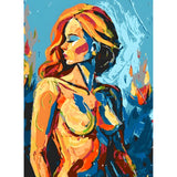 DIY Paint by Numbers Nude Woman Abstract Extremely Colorful Kit