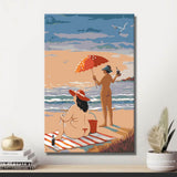 sea view and umbrella – perfect for a holiday feeling. DIY art wall decor modern artwork