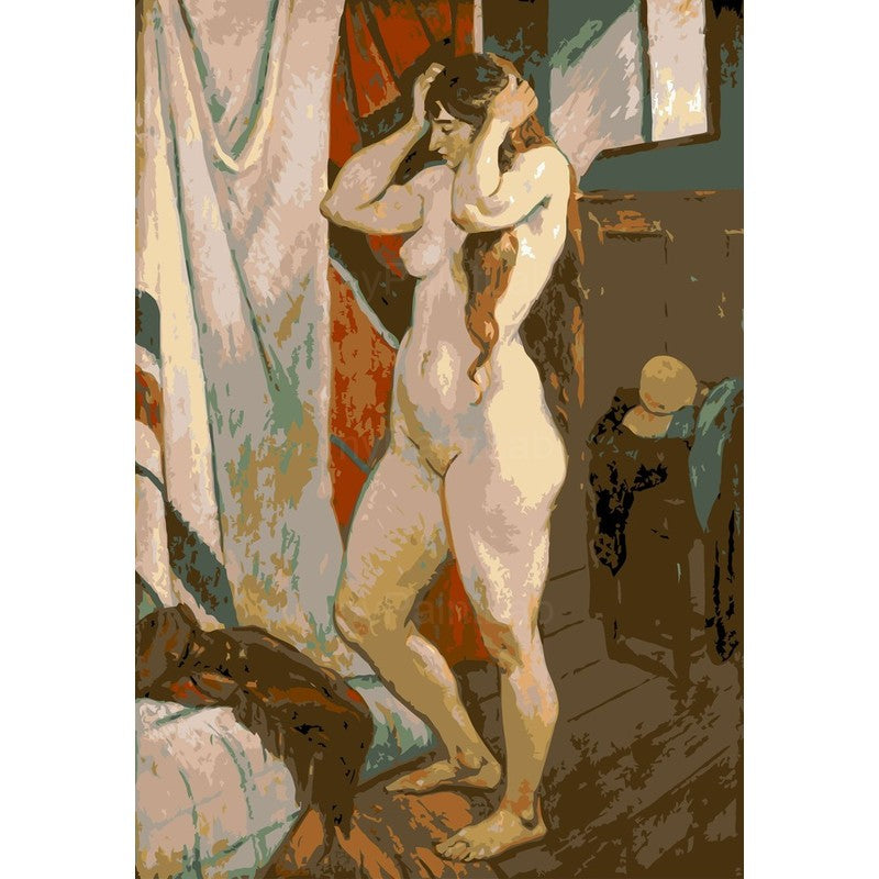 nude woman standing classic warm