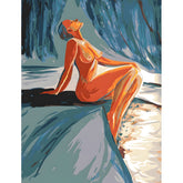 DIY Paint by Numbers Nude Woman on Beach Warm Sun Modern Art Kit
