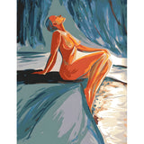 DIY Paint by Numbers Nude Woman on Beach Warm Sun Modern Art Kit