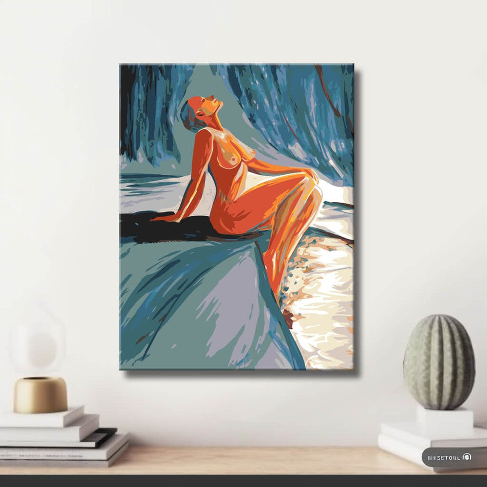 nude woman beach sunlight DIY art wall decor modern artwork