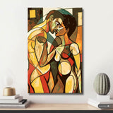 couple embrace abstract colorful DIY art wall decor modern artwork
