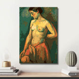 nude woman standing green DIY art wall decor modern artwork