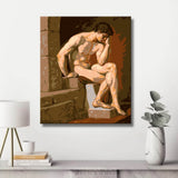 nude woman sitting classical sculpture DIY art wall decor modern artwork