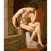 nude woman sitting classical sculpture