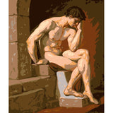 nude woman sitting classical sculpture