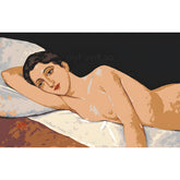 DIY Paint by Numbers Nude Woman Reclining Pillow Soft Realistic Gaze