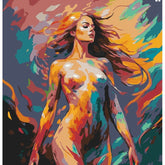 nude woman hair colorful dynamic