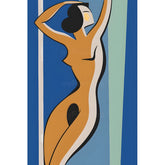 DIY Paint by Numbers Nude Woman Minimalist Geometric Blue Modern