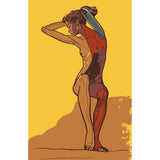 nude woman yellow contrast