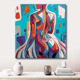 nude woman abstract colorful DIY art wall decor modern artwork