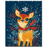 Painting by Numbers Christmas Illustration Art Motif Moose