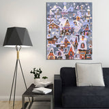 Paint by Numbers Christmas Illustration Christmas Village Snow