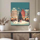 Paint by Numbers Christmas Illustration Christmas Village Snow