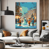 Paint by Numbers Christmas Illustration Christmas Village Art