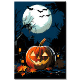 Paint by Numbers Halloween Pumpkin At Night