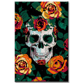 Paint by Numbers Skull with Roses
