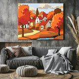 Painting by Numbers Art Illustration Colored Houses Water Reflection