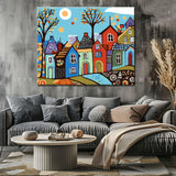 Painting by Numbers Art Illustration Colorful Houses