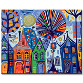 Painting by Numbers Art Illustration Colorful Houses