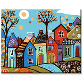 Painting by Numbers Art Illustration Colorful Houses
