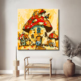 Painting by Numbers Art Illustration Toadstool House Animals