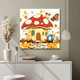 Painting by Numbers Art Illustration Toadstool House with Mouse, Butterfly and Snail