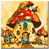 Painting by Numbers Art Illustration Toadstool House Animals