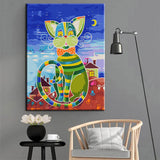 Painting by Numbers Art Illustration Colorful Big Cat