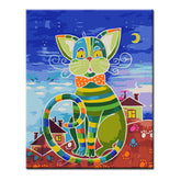 Painting by Numbers Art Illustration Colorful Big Cat