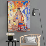 Painting by Numbers Art Illustration Stone Vase with Fruit and Car
