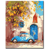 Painting by Numbers Art Illustration Stone Vase with Fruit and Car