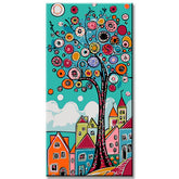 Painting by Numbers Art Illustration Colorful Houses Big Colorful Tree