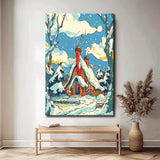 Painting by Numbers Art Illustration Snow Covered House