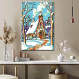 Painting by Numbers Art Illustration Snow Covered House