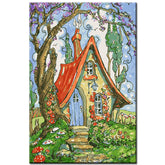 Painting by Numbers Art Illustration House with Path in Summer