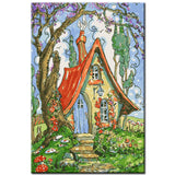 Painting by Numbers Art Illustration House with Path in Summer