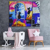 Painting by Numbers Art Illustration Cats - 3-Panel