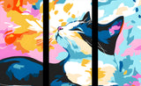 Painting by Numbers Art Illustration Cats - 3-Panel