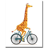Painting by Numbers Animals Giraffe on A Bike