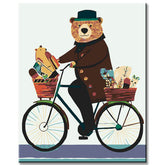 Paint by Numbers Animals Bear on A Bike