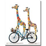 Painting by Numbers Animals Giraffe on The Scooter